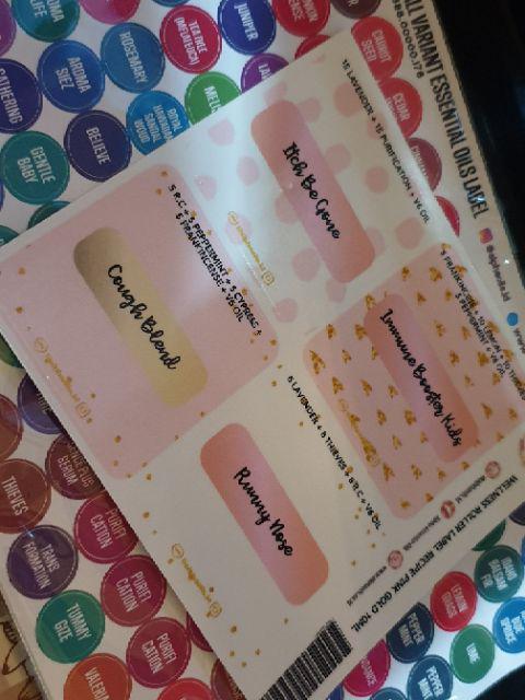 Wellness Roller Stiker Resep Roller Essential Oil 10ml Pink Gold