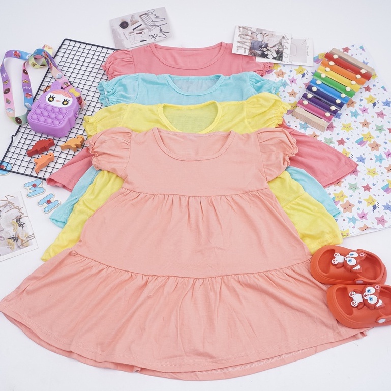 ALESHA - DRESS EIKO BABYDOLL ANAK / DASTER ANAK YUKI/ DRESS ANAK BABYDOLL POLOS