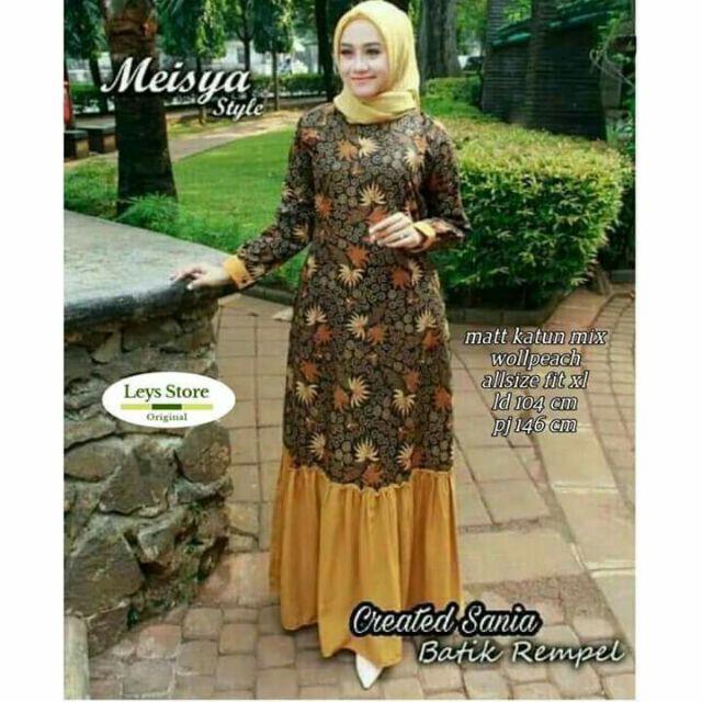 •promo !!!!!{ori & Busui}gamis Batik Rempel Ori Meisya Style Syari