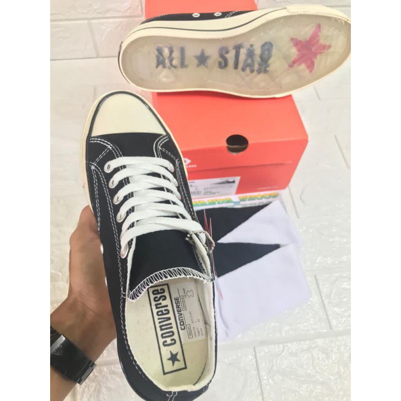 SEPATU SNEAKER CONVERSE ALLSTAR 70s OX BLACK WHITE SOL TRANSPARAN