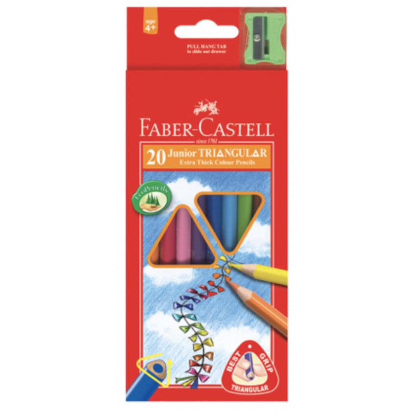 

PENSIL WARNA SEGITIGA FABER CASTELL 20 JUNIOR TRIANGULAR COLORING PENCIL MEWARNAI ANAK SD GROSIR