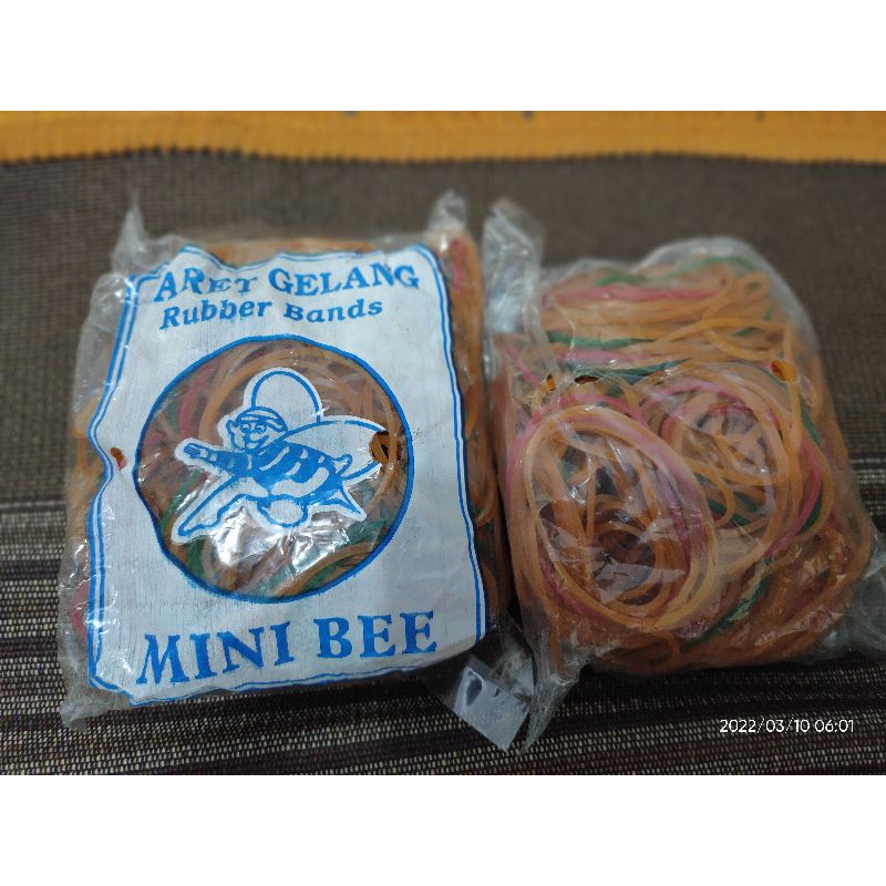 KARET GELANG PENTIL WARNA 100GR MINI BEE KARET MENTAH