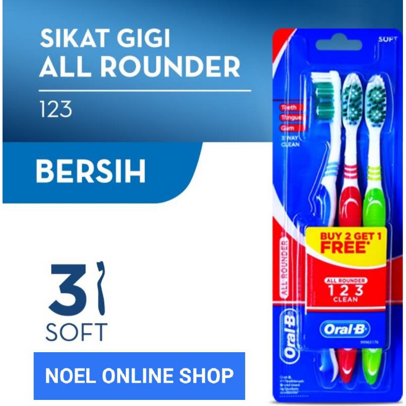 Paket Hemat Oral B Sikat Gigi All Rounder Soft isi 3