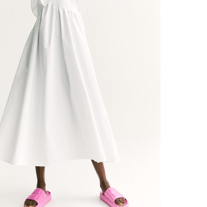 3255 - HM Flounce-trimmed Dress | Midi Dress | Tanktop Dress