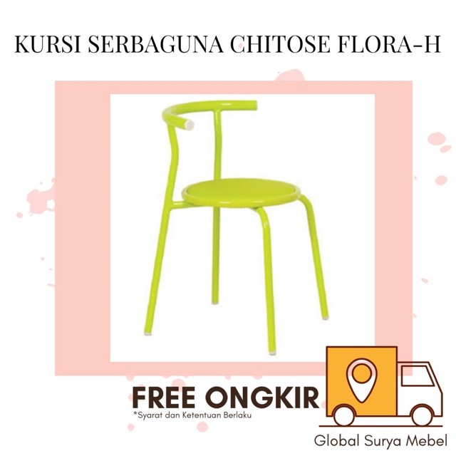 Kursi Kafe, Kursi Makan, Kursi Serbaguna, Kursi Chitose Flora H