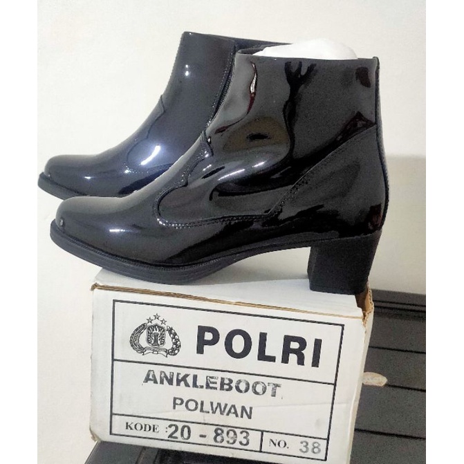 sepatu dinas  polwan kilap original  - secwan