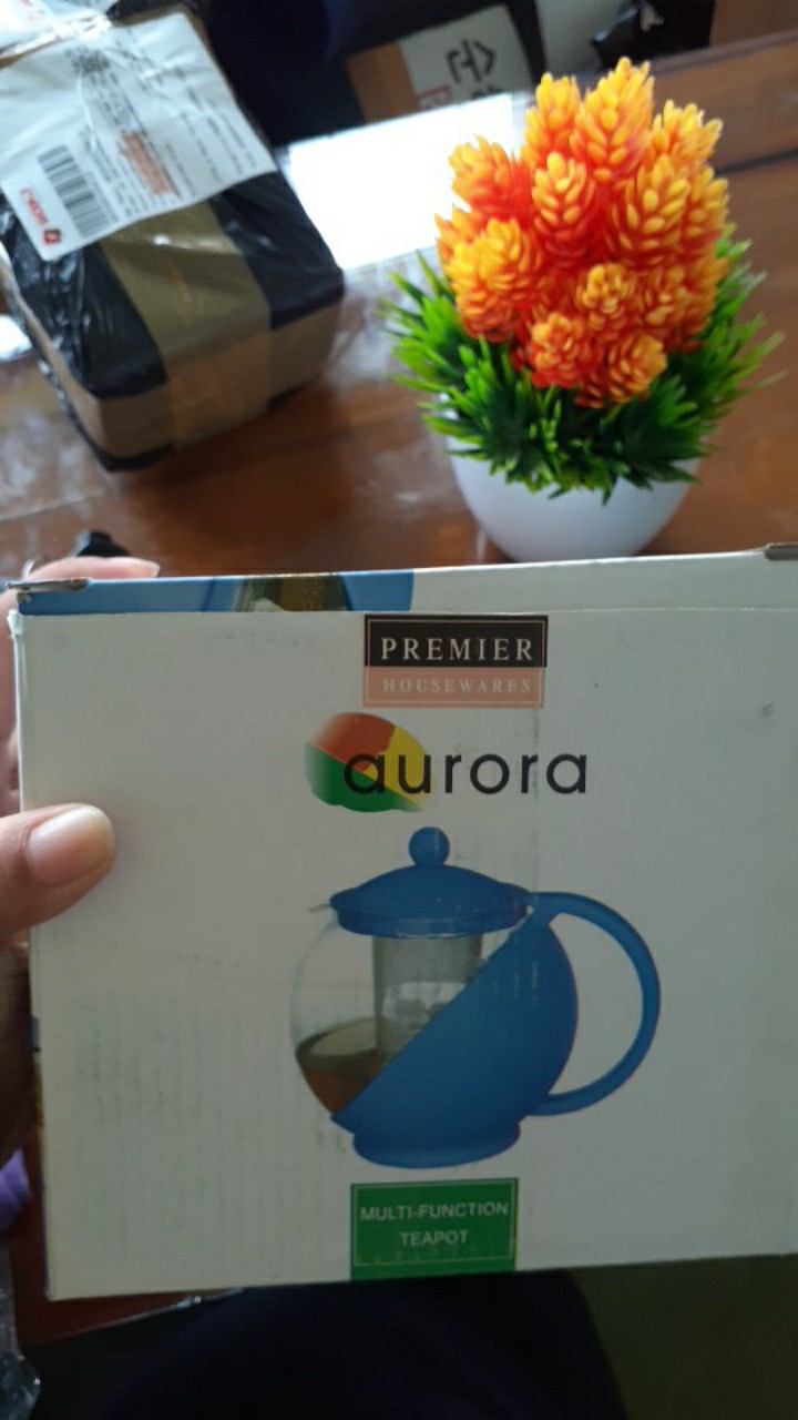 Teko Saring Teh / Teapot / Tea Coffee Pot 1250 Ml Tempat Minum Kaca Portable Set Alat Rumah Tangga