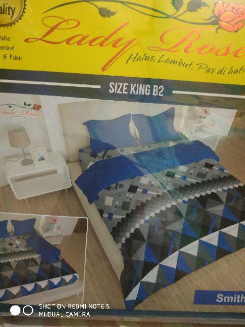 Lady Rose Sprei King (180x200) Dengan 2 Bantal - Monstera