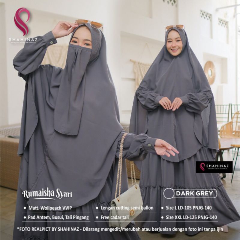Setelan Gamis Jumbo FreeCadar Set Cadar Jumbo Rumaisha Syar'i Shahanaz