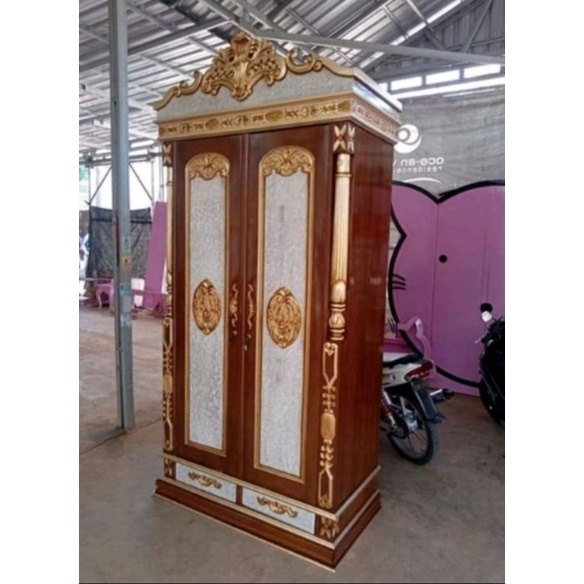 lemari pakaian 2 pintu kayu jati/lemari pakaian kayu jati