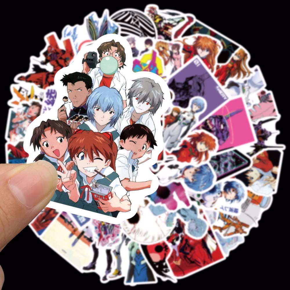 ELEGANT Kids Gift Decorative Stickers Anime Decals Anime Stickers Anime Evangelion Waterproof Stationery Sticker For Laptop Luggage PVC Fans Collection Gifts 50pcs/pack Car Stickers