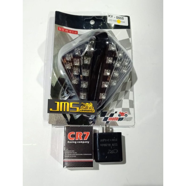 lampu sen tempel segitiga kymoto plus flaser sen CR7 r15 R25 ninja RR gsx CBR ninja 250 fi dll
