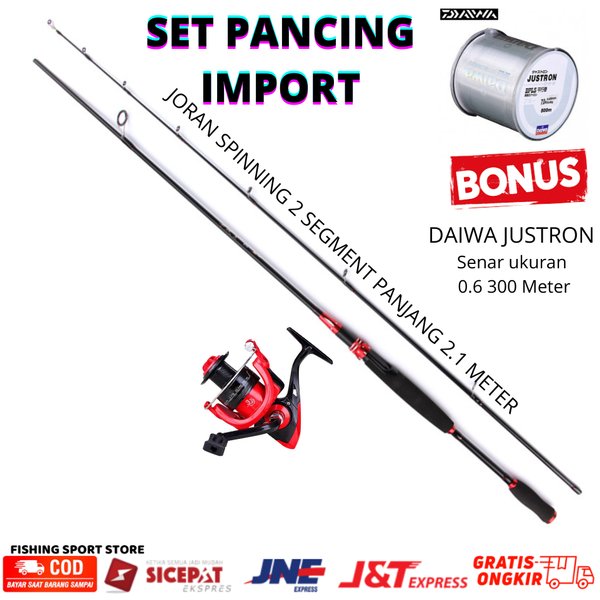 SET PANCING JORAN PANJANG 210CM-REEL SPINNING FD3000 Reel Pancing COD