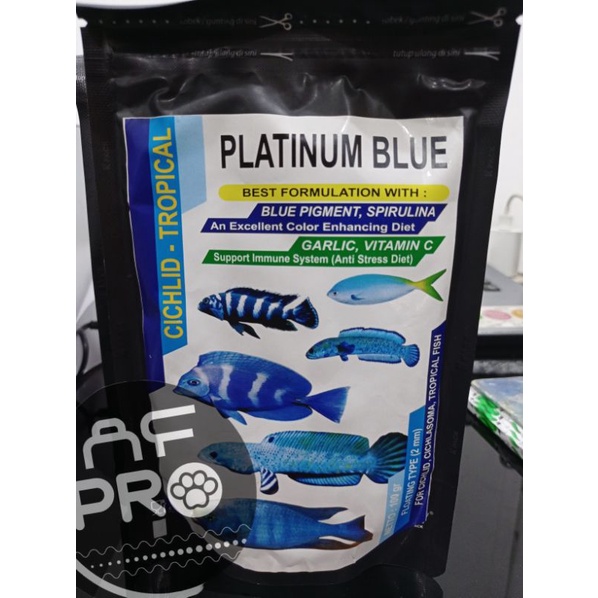 Makanan Ikan predator chana Pellet FISH LOVER PLATINUM CICHLID TROPICAL 100GR