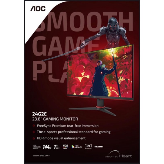 Layar Monitor Gaming AOC 24G2E 24inci IPS FULL HD