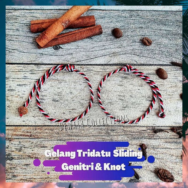 Gelang Tridatu Bali Sliding Genitri & Knot/Best Seller