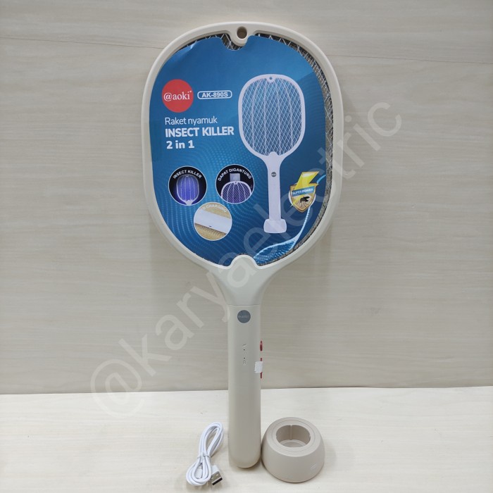 RAKET NYAMUK SETRUMAN NYAMUK INSECT KILLER AOKI AK-890S 2IN1 AOKI 890S