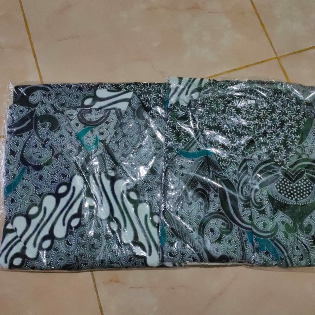 Batik Keluarga - Batik Couple Keluarga Muslim Sogan Family Ayah Ibu Anak Batik Set Family