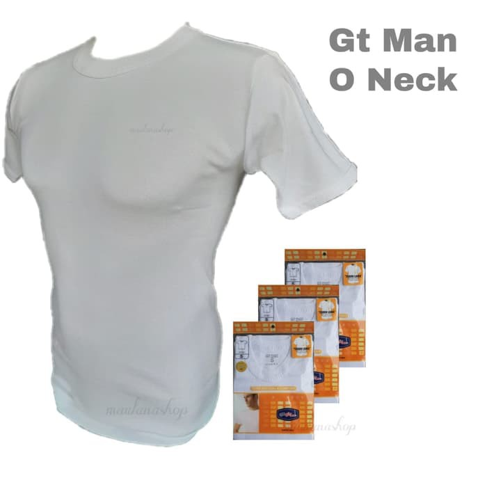 (Size M) Kaos Dalam Pria Gt Man / Oblong Gt man Putih O Neck