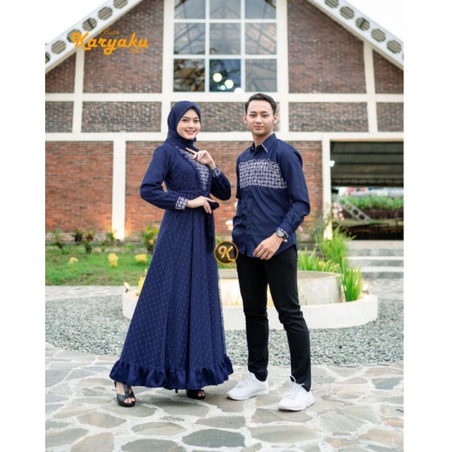 Baju Batik Couple Modern Batik Set Baju Couple Pasangan Gamis Brokat Brukat Syar'i Ramadhan Fashion Muslim Baju Kondangan Pakaian Arisan Karyaku Batikbae Batik Jumbo-1