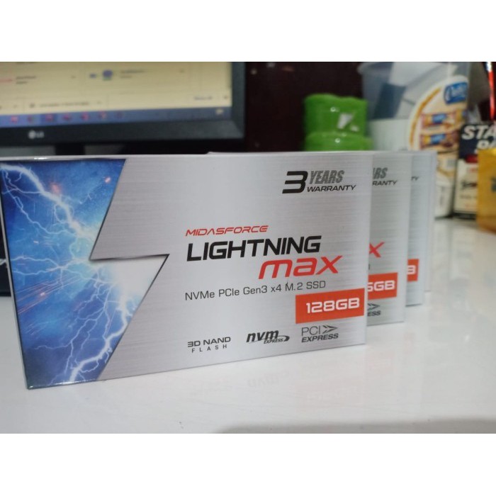 SSD NVME M.2 128GB MIDASFORCE LIGHTNING MAX SSD NVMe M.2 PCIe Gen3 x4 M2SATA NVME