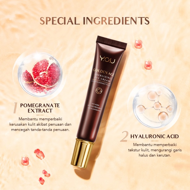 Kosmetik You Golden Age Krim Mata / Energizing Eye Cream 15g [TARABABYSTORE]