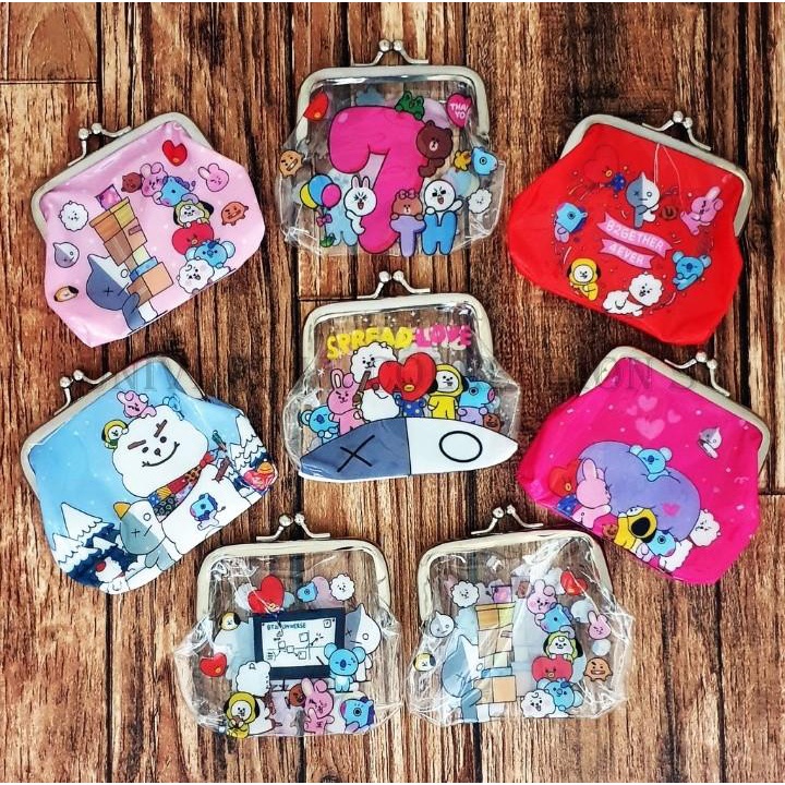Dompet Koin BTS BT21/ Dompet Koin Silikon Karakter Lucu Anti Air Silicone Wallet Murah/ BISA COD