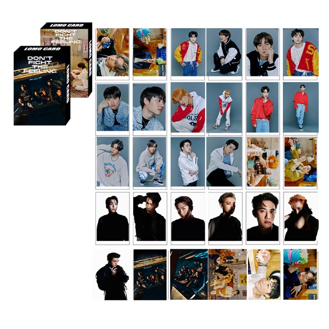 30pcs / Kotak Kartu Foto Lomo Desain EXO ASTRO SEVENTEEN Album TXT Straykids ATEEZ AESPA LOONA