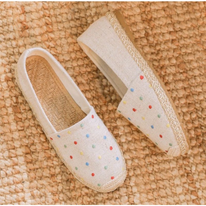 Sepatu Korea Espadrilles Wanita Import Slip on Flat Kanvas