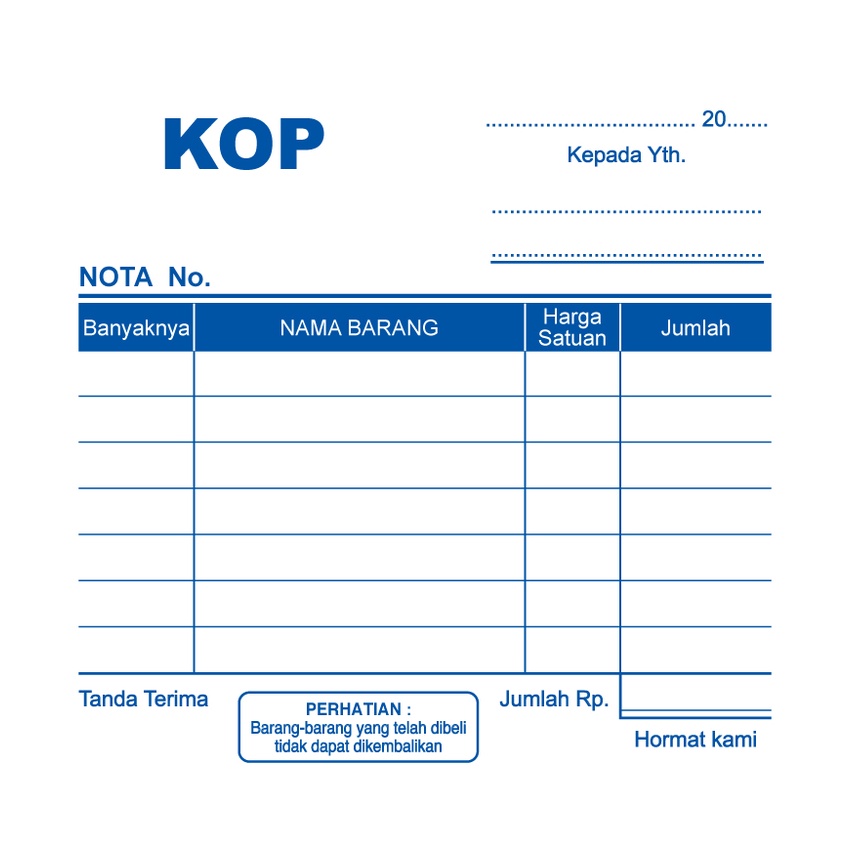 

1/6F HVS 1W CUSTOM NOTA, SURAT JALAN, KWITANSI, INVOICE, BON