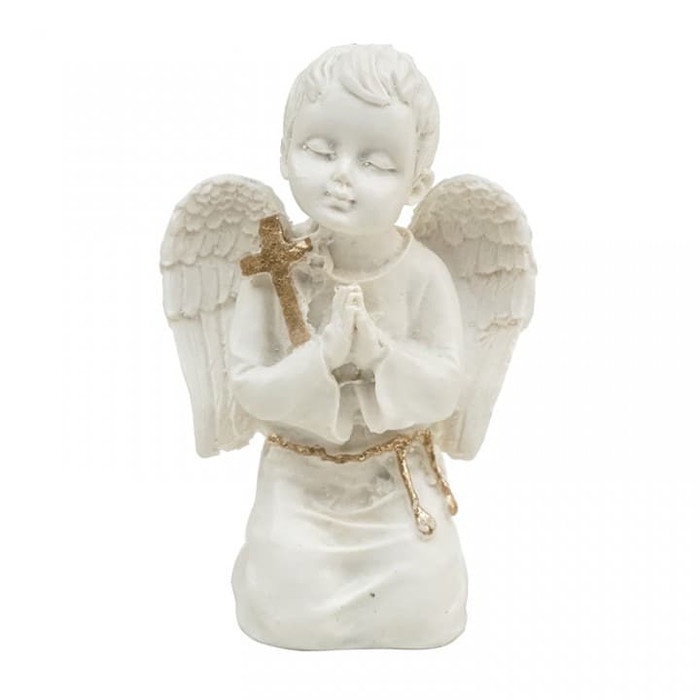 patung- pajangan malaikat salib gold / pajangan rohani / patung rohani -patung.
