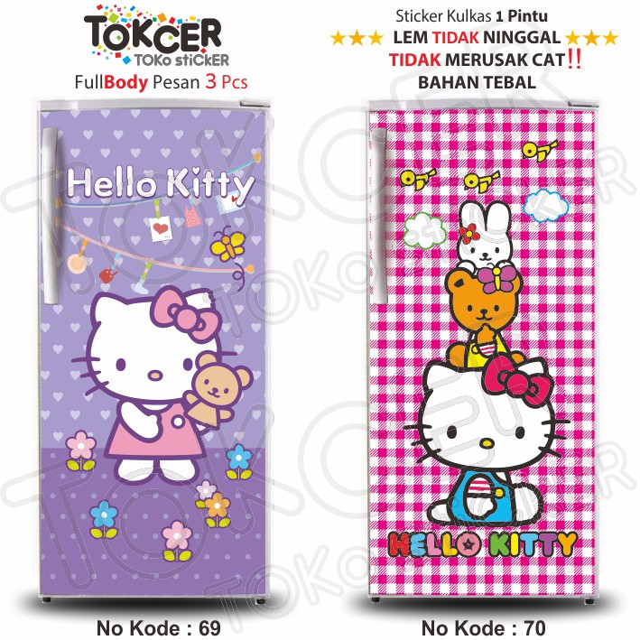 Sticker Kulkas 1 Pintu dan 2 Pintu HELLO KITTY