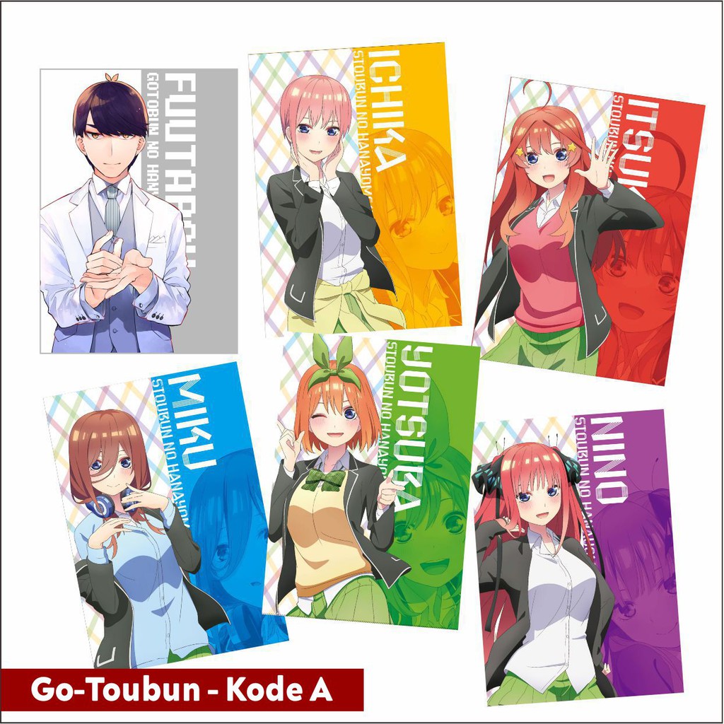 Poster A4 &amp; Pola Deco Mini Poster Anime Gotoubun no Hanayome - Go-toubun Hanayome Karakter Miku Ichika Nino Itsuki Yotsuba