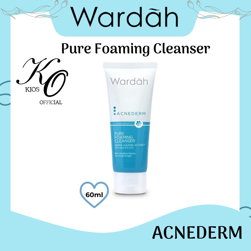 Wardah Acnederm Pure Foaming Cleanser 60ml | Pembersih Wajah