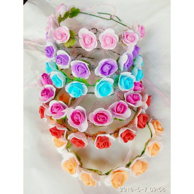 grosir  Mahkota bunga 6 PCS / flower crown/head pieces/bando bunga import.