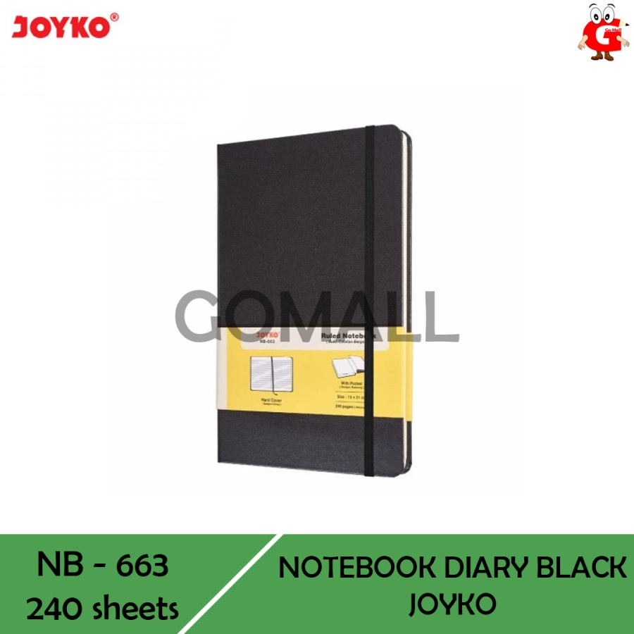 

Notebook Diary Agenda Buku Catatan Bergaris Joyko NB-663 240 hal Black