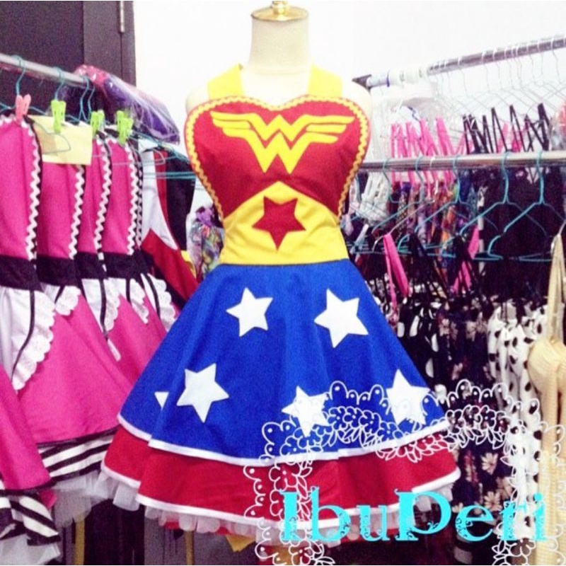 Special Edition Apron Kostum Wonder Woman Dewasa dan Anak