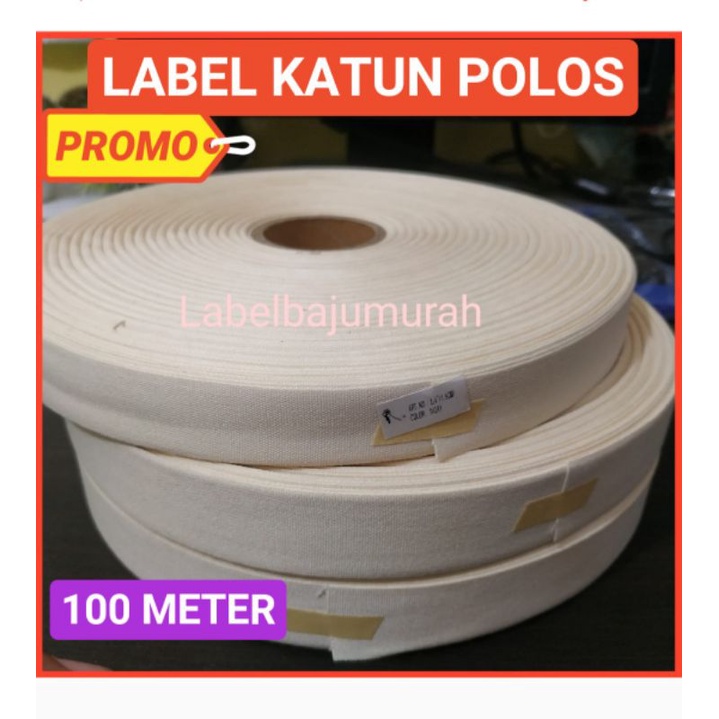 

Pita label Canvas Bahan Katun Hitam polos Halus 1cm 2cm 2,5cm 3cm 100 meter