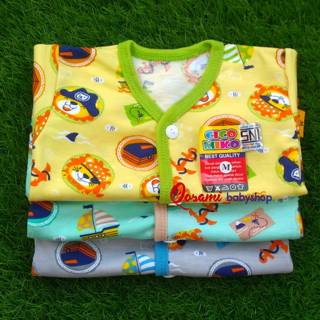 CIKO MIKO 3 pcs Baju Pendek Kancing Bayi Uk M, L SNI