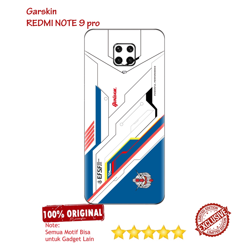 COD⭐⭐⭐⭐⭐ Garskin SKIN Redmi note 9 pro GUNDAM - ISI 2 BUAH