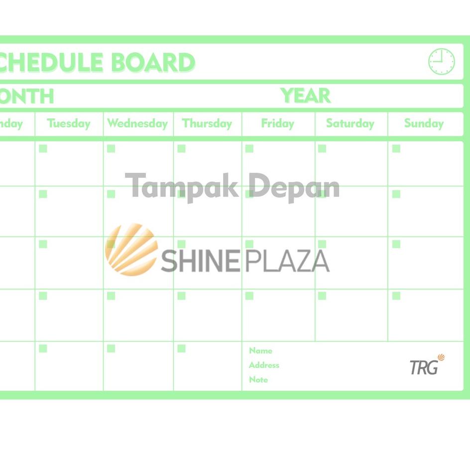 

Schedule Board Pastel TRG - Papan Jadwal Papan Whiteboard Flexible TRG - Monthly Planner TRG O975 75||