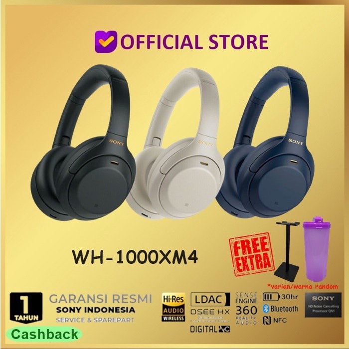 Sony Wh-1000Xm4 Wireless Headphone Wh1000Xm4 Wh 1000Xm4 Wh1000 Xm4 - Hitam