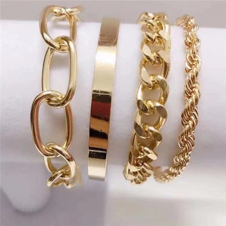 Set Gelang Rantai Bentuk C Model Twist