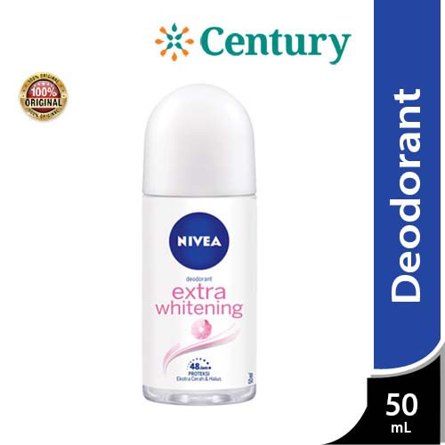 NIVEA Deodorant Extra Whitening Roll On 50 ml / Deodoran / Bau Badan / Whitening