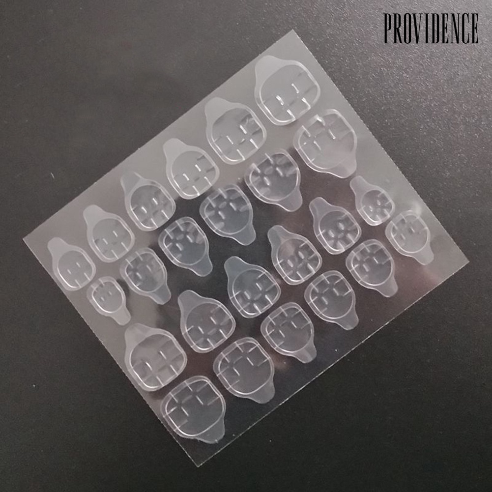 Providence 24Pcs Double Sided Adhesive Glue Tapes Nail Art Tabs Clear Manicure for Fake Tip