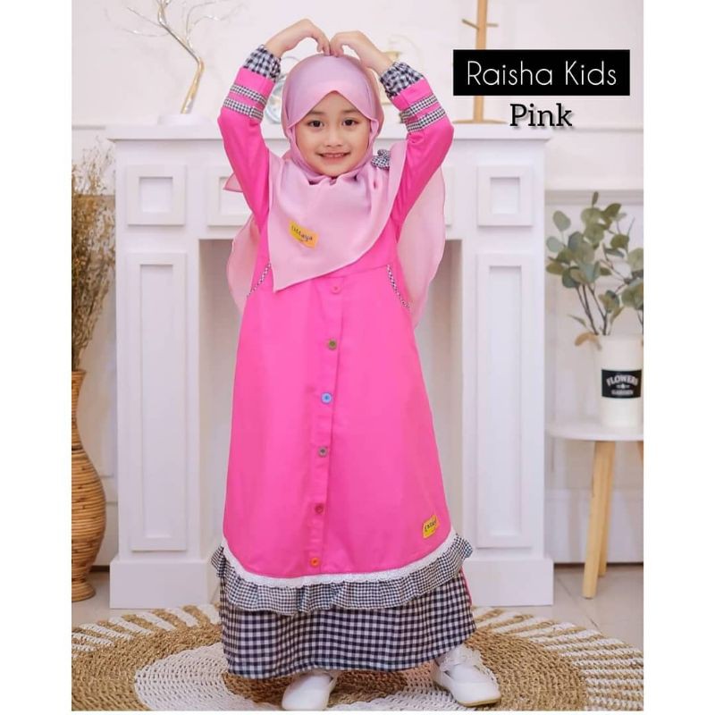 Gamis syar'i Anak Raisha kids untuk usia 8-9 tahun