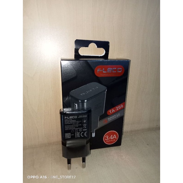 BATOK CHARGER ORI FLECO TA-200 1USB 3.4A ADAVTER