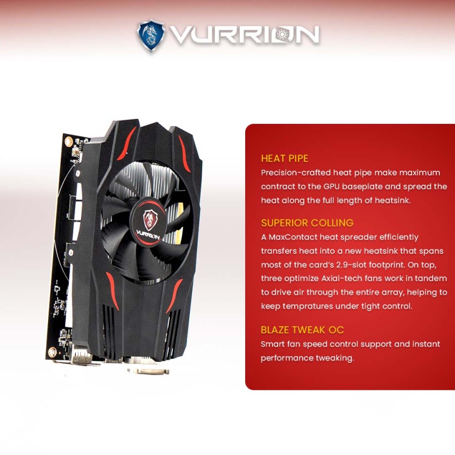 VGA VURRION RX 550 4GB GDDR5 128Bit GAMING