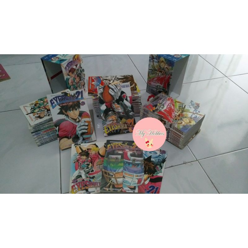 Eyeshield 21 + 2 box & 2 pembatas buku - 1 set tamat (terbuka)