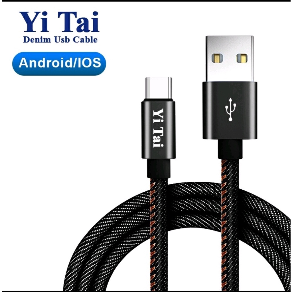 YI TAI KABEL DATA DENIM KABEL DATA YI TAI MICRO ANDROID - TYPE C - IPHONE LIGHTNING 1 METER